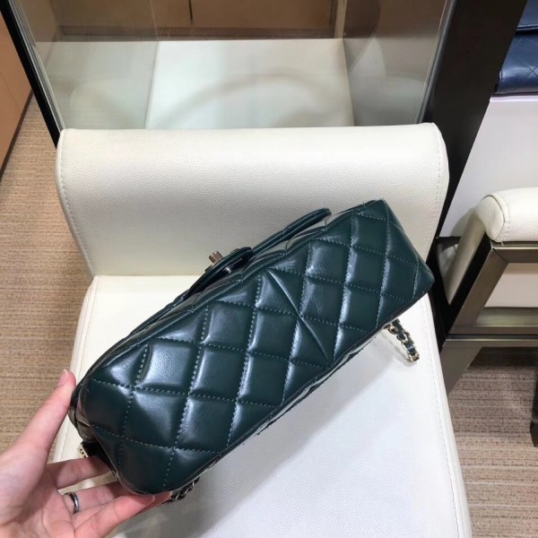 Chanel Lambskin/Python Flap Bag A57947 Green 2018