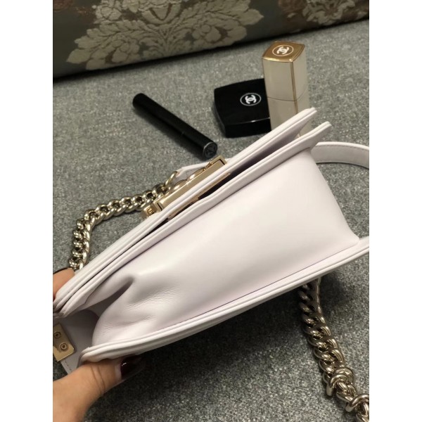 Chanel Embroidered Boy Chanel Small Flap Bag White 2019
