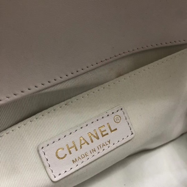 Chanel Embroidered Boy Chanel Medium Flap Bag White 2019