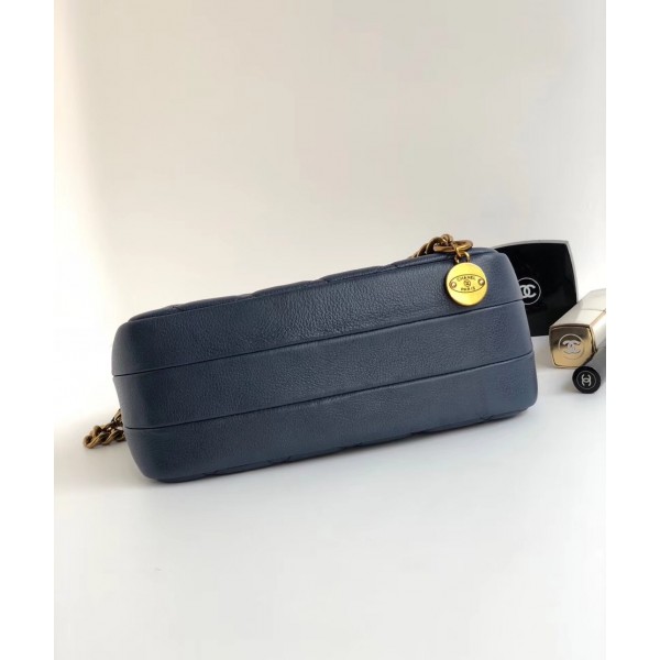 Chanel Calfskin Quilting Shoulder Camera Case Bag Blue