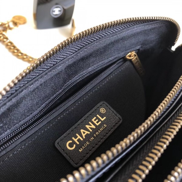 Chanel Calfskin Quilting Shoulder Camera Case Bag Black