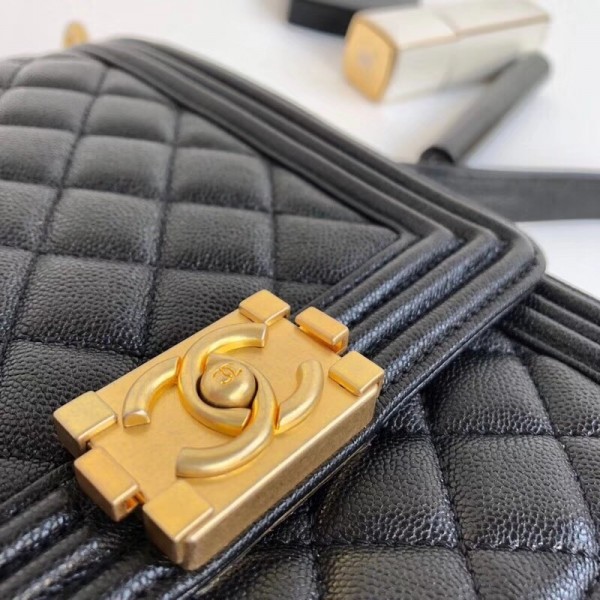 Chanel Boy North/South Flap Shoulder Bag AS0130 Black 2019
