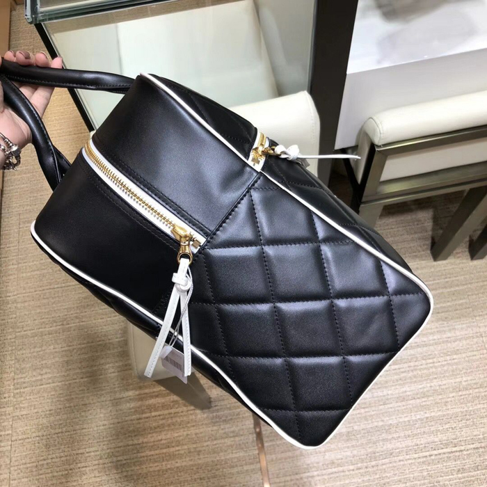 Chanel Calfskin Bowling Travel Tote Bag Black 2018