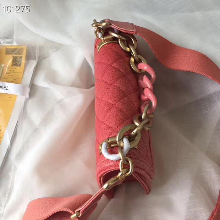 Chanel Caviar Sunset On The Sea Classic Flap Bag AS0061 Pink 2019