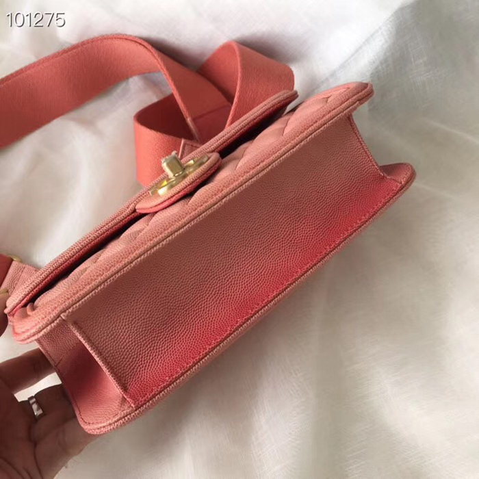 Chanel Caviar Sunset On The Sea Classic Flap Bag AS0061 Pink 2019