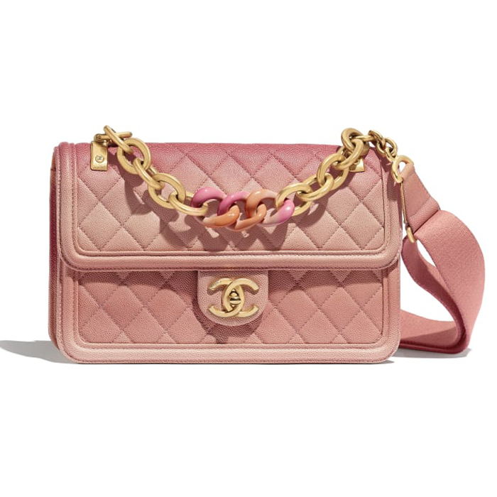 Chanel Caviar Sunset On The Sea Classic Flap Bag AS0062 Pink 2019