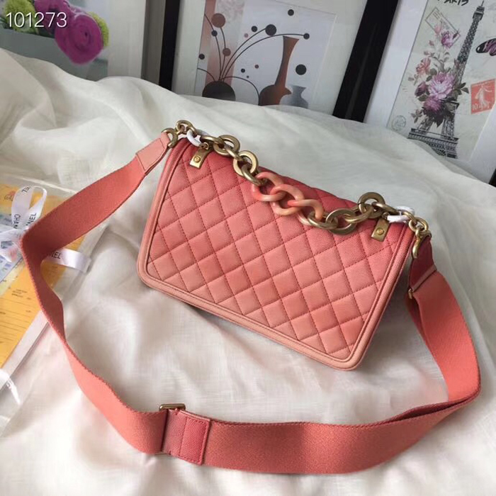 Chanel Caviar Sunset On The Sea Classic Flap Bag AS0062 Pink 2019