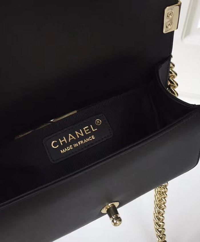 Chanel Calfskin Braid Small Boy Bag A67085 White Navy Blue 2018