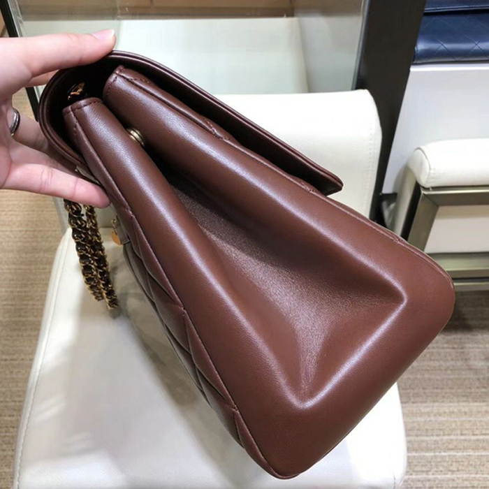 Chanel Grained Calfskin Flap Shoulder Bag A92233 Burgundy 2018
