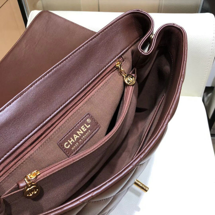 Chanel Grained Calfskin Flap Shoulder Bag A92233 Burgundy 2018
