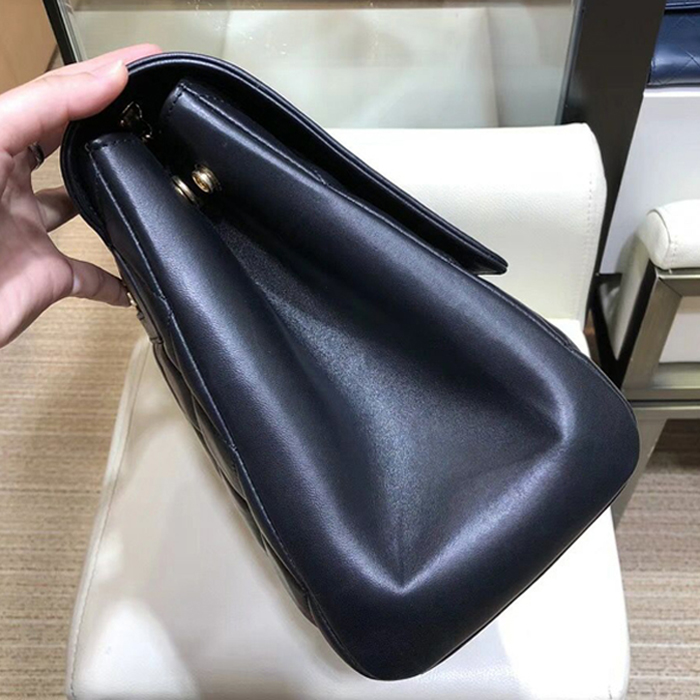 Chanel Grained Calfskin Flap Shoulder Bag A92233 Black 2018