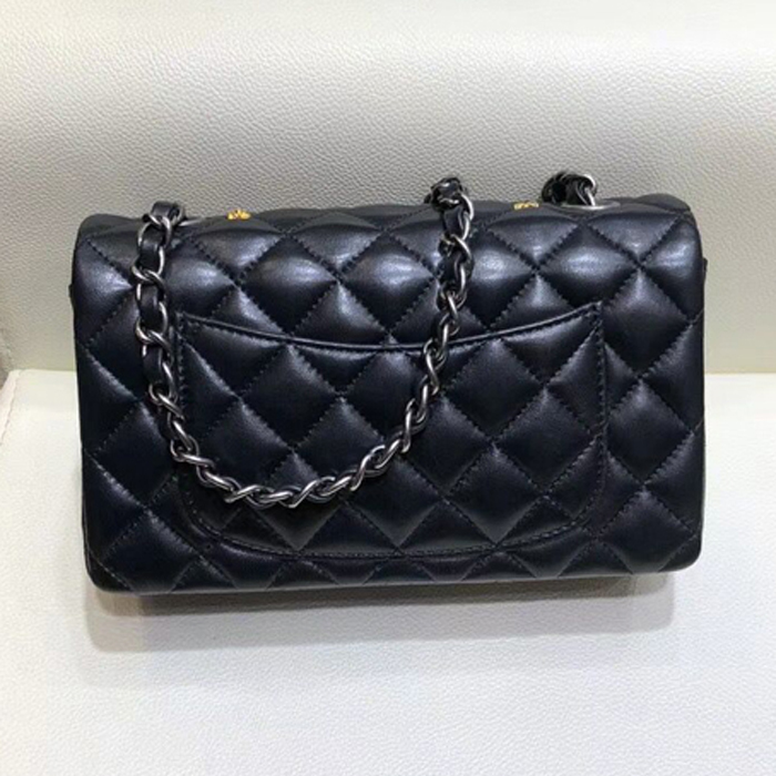 Chanel 18K Charms Mini Classic Flap Bag A69900 Black Silver 2018