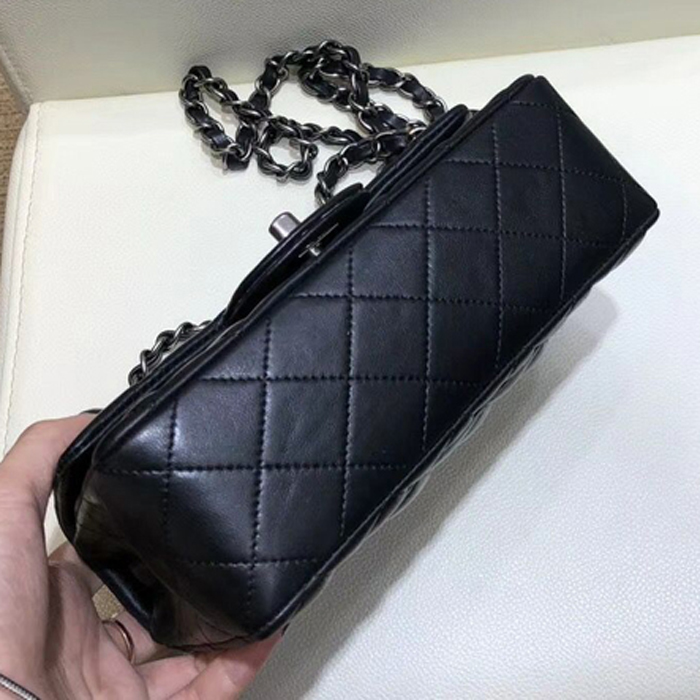 Chanel 18K Charms Mini Classic Flap Bag A69900 Black Silver 2018