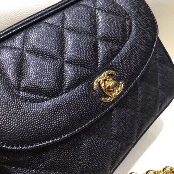 Chanel Grained Calfskin Small Camera Case Bag AS0000 Black 2018