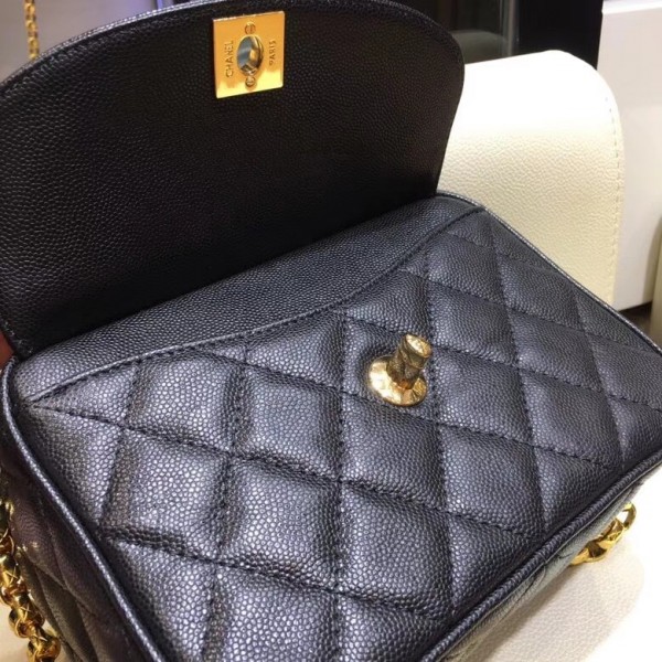 Chanel Grained Calfskin Small Camera Case Bag AS0000 Black 2018