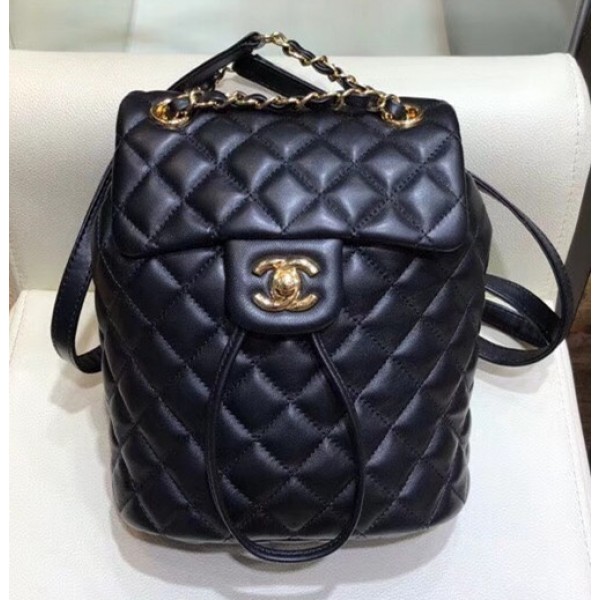 Chanel Lambskin Quilting Small Backpack Black 2019