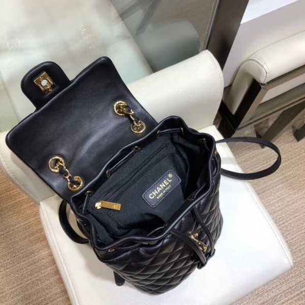 Chanel Lambskin Quilting Small Backpack Black 2019