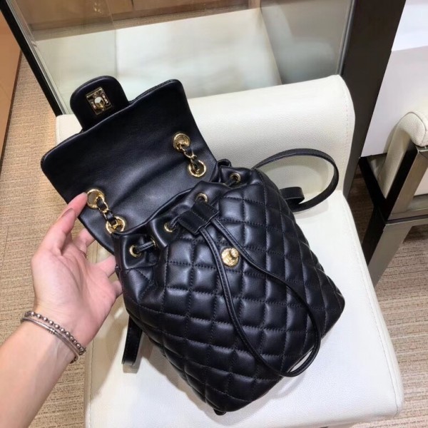 Chanel Lambskin Quilting Small Backpack Black 2019
