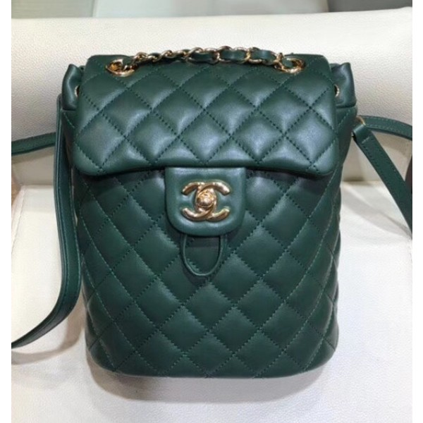 Chanel Lambskin Quilting Small Backpack Green 2019