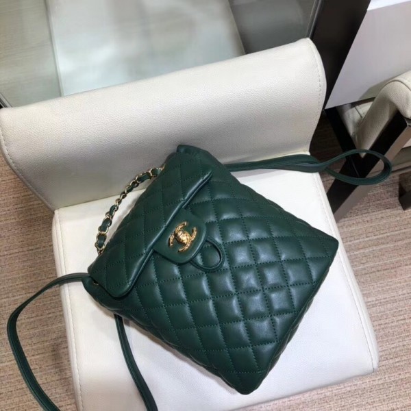 Chanel Lambskin Quilting Small Backpack Green 2019
