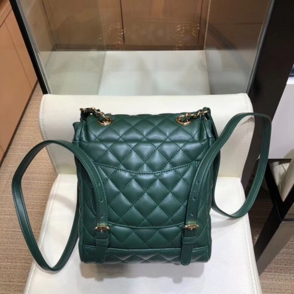 Chanel Lambskin Quilting Small Backpack Green 2019