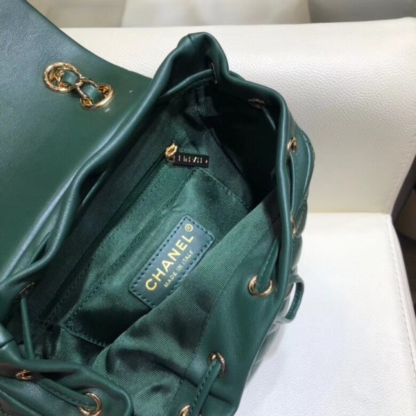 Chanel Lambskin Quilting Small Backpack Green 2019