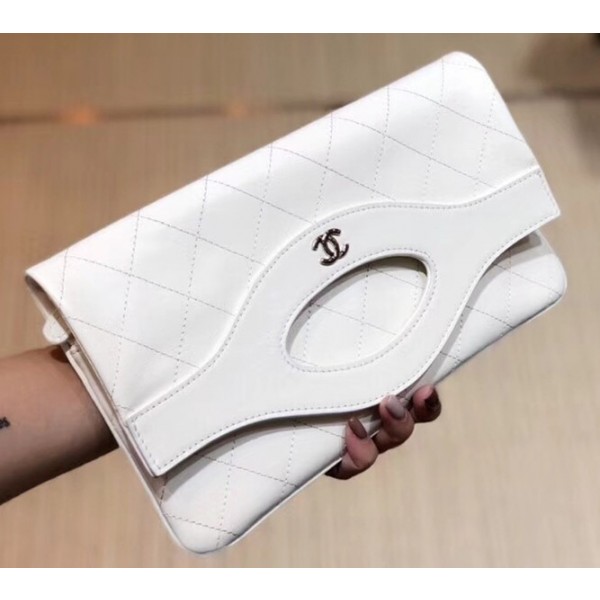 Chanel Calfskin Chanel 31 Pouch Clutch A70520 White 2019