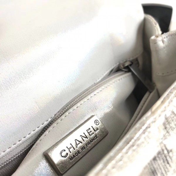 Chanel Python Flap Bag With Top Handle Bag Grey