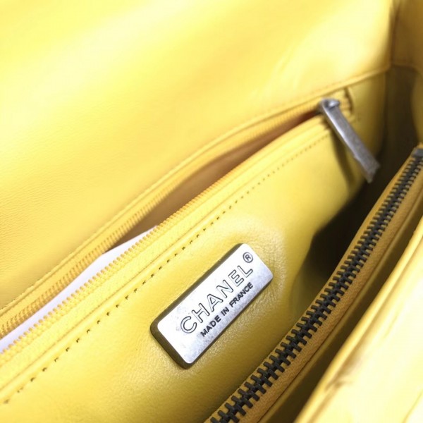 Chanel Python Medium Flap Bag With Top Handle Bag Yellow