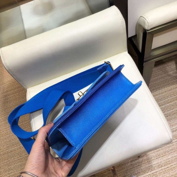 Chanel Caviar Sunset On The Sea Small Classic Flap Bag Blue 2019