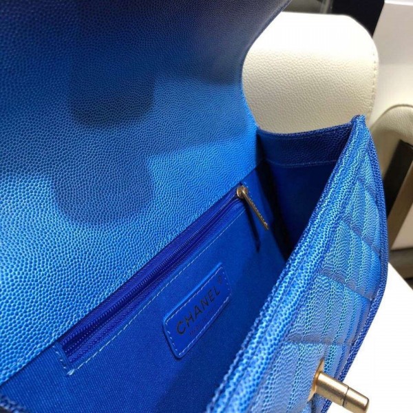 Chanel Caviar Sunset On The Sea Small Classic Flap Bag Blue 2019