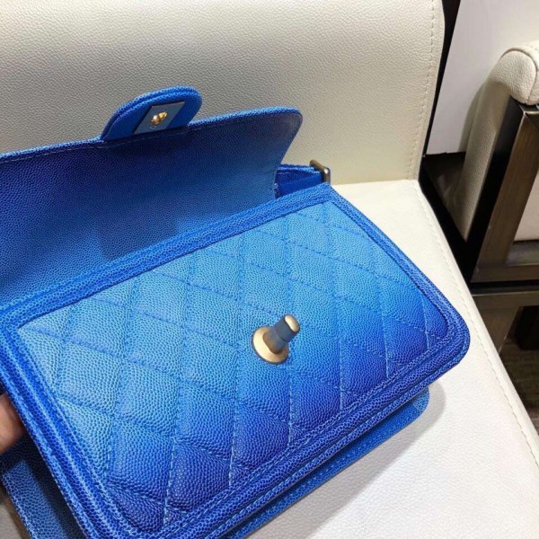 Chanel Caviar Sunset On The Sea Small Classic Flap Bag Blue 2019