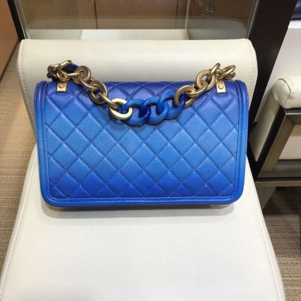 Chanel Caviar Sunset On The Sea Large Classic Flap Bag Blue 2019
