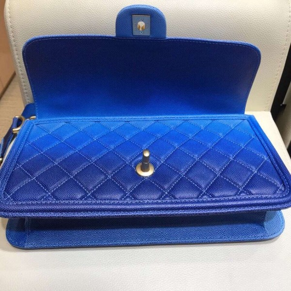 Chanel Caviar Sunset On The Sea Large Classic Flap Bag Blue 2019