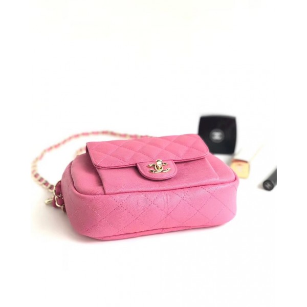 Chanel Grained Calfskin Large Camera Case Bag AS0006 Pink 2019