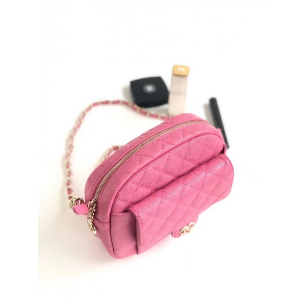 Chanel Grained Calfskin Large Camera Case Bag AS0006 Pink 2019