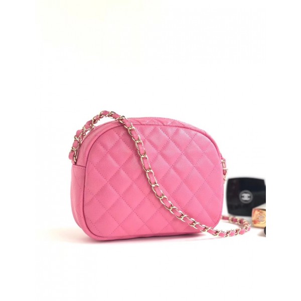 Chanel Grained Calfskin Large Camera Case Bag AS0006 Pink 2019