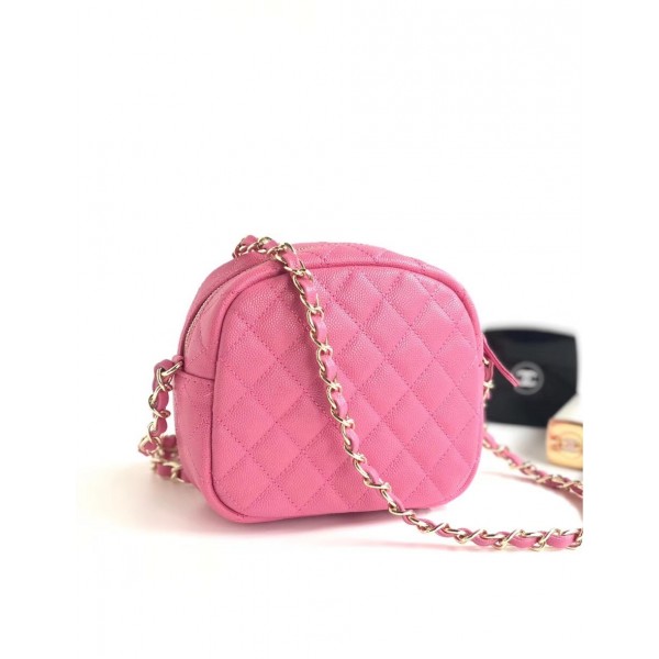 Chanel Grained Calfskin Small Camera Case Bag AS0005 Pink 2019