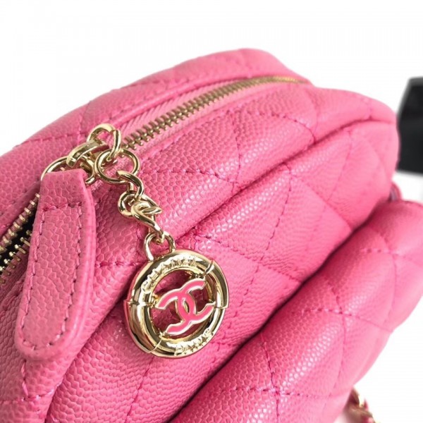 Chanel Grained Calfskin Small Camera Case Bag AS0005 Pink 2019