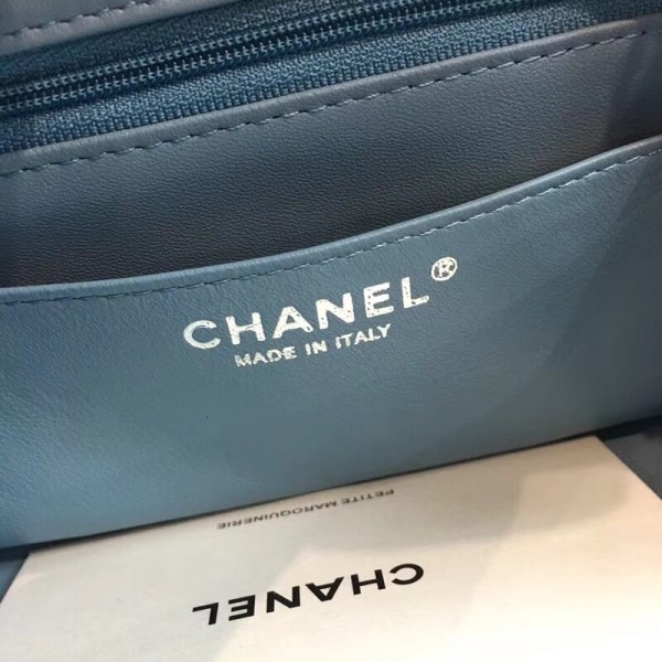 Chanel Tweed/Braid Classic Flap Mini Bag A69900 Blue 2019