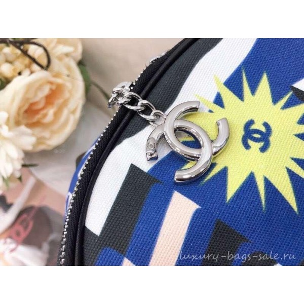 Chanel Printed Backpack Bag AS0102 Blue 2019