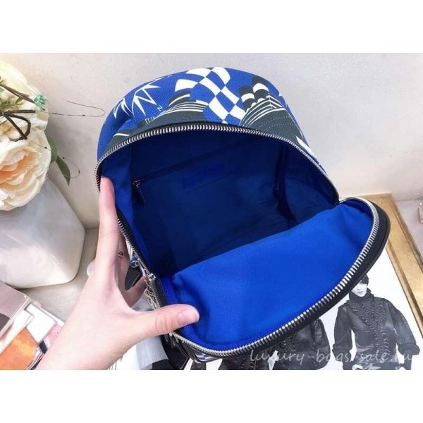 Chanel Printed Backpack Bag AS0102 Blue 2019