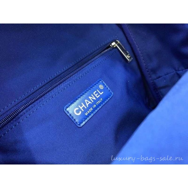 Chanel Printed Backpack Bag AS0102 Blue 2019