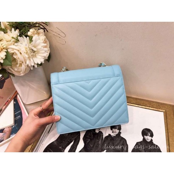 Chanel Chevron Medium Flap Bag AS0025 Light Blue 2019