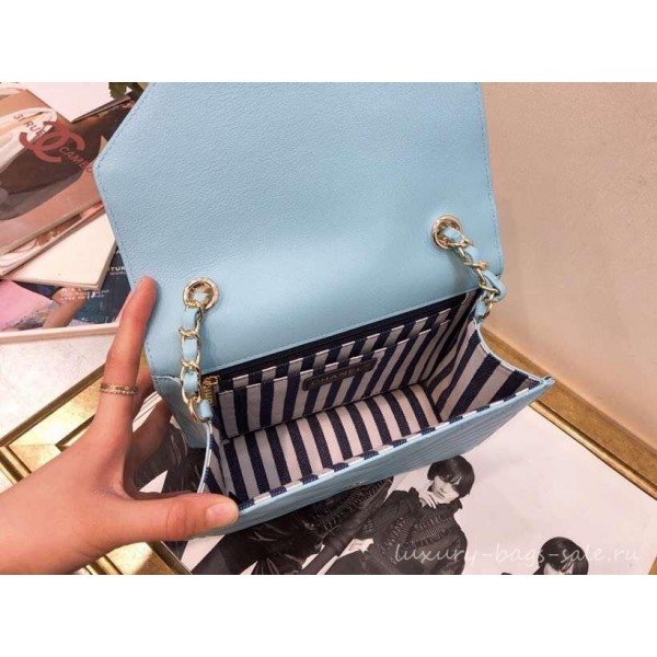 Chanel Chevron Medium Flap Bag AS0025 Light Blue 2019