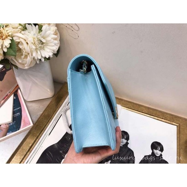 Chanel Chevron Medium Flap Bag AS0025 Light Blue 2019
