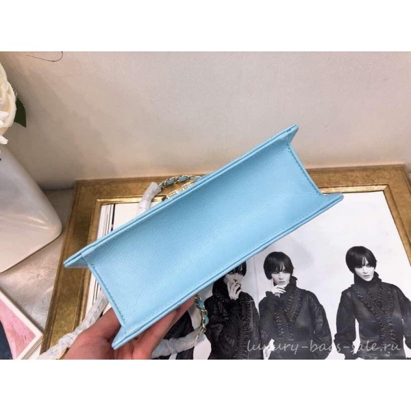 Chanel Chevron Medium Flap Bag AS0025 Light Blue 2019