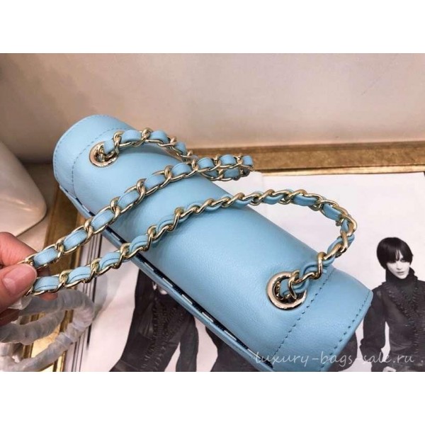 Chanel Chevron Medium Flap Bag AS0025 Light Blue 2019
