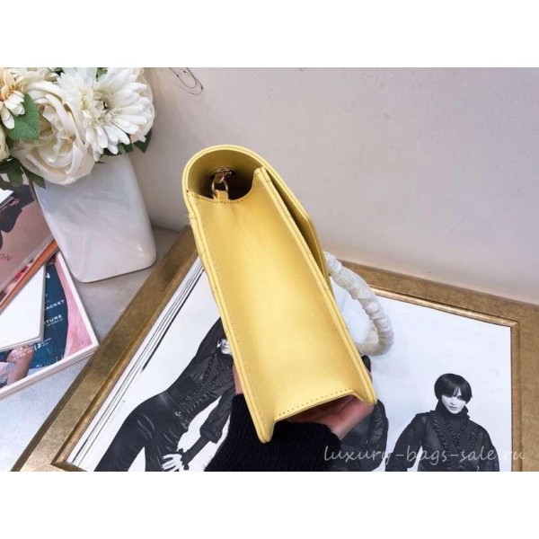 Chanel Chevron Medium Flap Bag AS0025 Yellow 2019