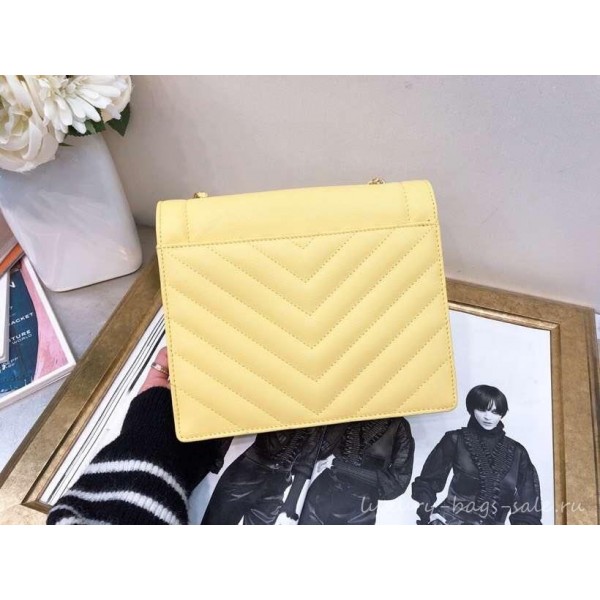 Chanel Chevron Medium Flap Bag AS0025 Yellow 2019